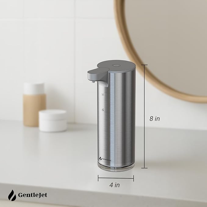 EasyFoam Automatic Foaming Soap Dispenser – Touchless Sensor, USB-C Rechargeable, 304 Stainless Steel, IPX5 Waterproof for Bathroom Kitchen Sink, 280 ml