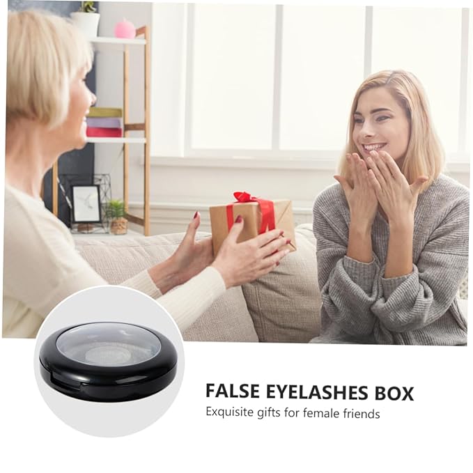 Round False Eyelash Case Plastic Eyelash Packaging Box Organizer and Storage for Home Use Random Color