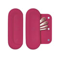 ÉCLAT Silicone Makeup Brush Holder Travel, 3 in 1 Portable Bag With Anti-Fall Out Magnetic Closure & Cleaner Mat Case, Soft Cosmetic Tool Organizer Pouch Keeps Brushes Clean & Dust Free (Pink)