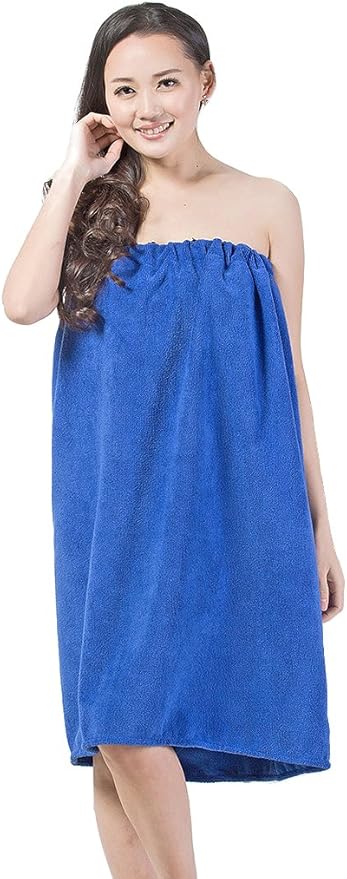 FakeFace Women Absorbent Microfiber Bath Towel Body Wrap Set Gym Spa Robe Dry Hair Cap Beach Pool Shower Dress Towel Cover up