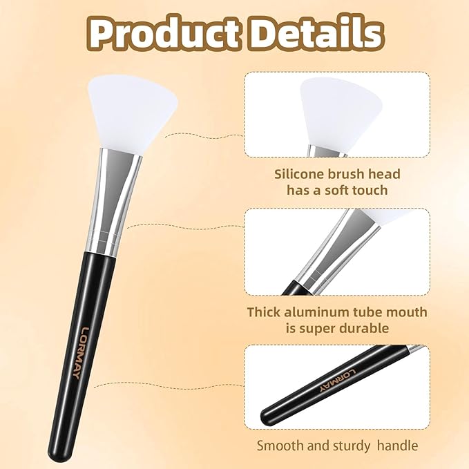 LORMAY 4 Pcs Silicone Face Mask Applicator Brush for Facial Mud, Clay Mask, Modeling Mask, Jelly Mask