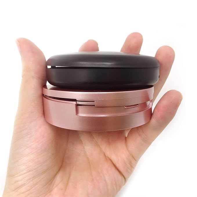 Honbay 2PCS Circle Empty Lash Case Eyelash Packaging Box Eyelash Storage Box with Mirror for Women (Single and Double Layer)