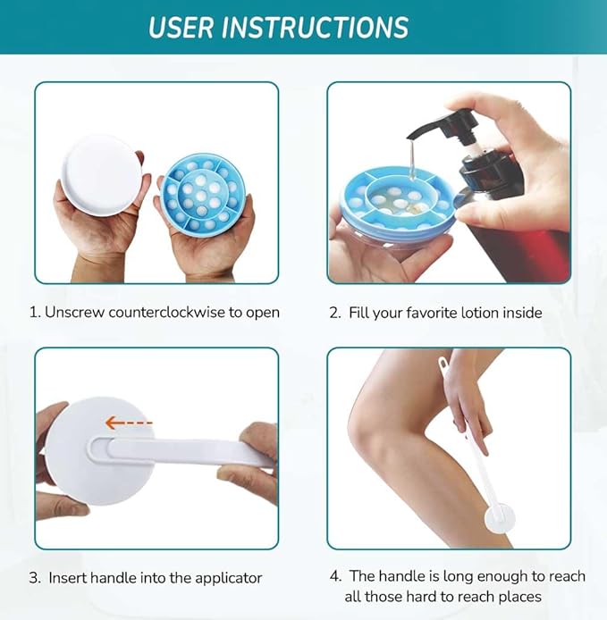 Lotion Applicator for Back, Back Lotion Applicator for Women Elderly, Long Handled Back Lotion Applicators for Your Back, Easy Reach Self Apply Body Lotion, Cream Moisturizer, Sunscreen