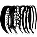 AHONEY 7 Pack Black Headbands for Women Mens Headbands with Teeth Non Slip Hairbands for Women's Hair Accessories Comb Headband Diademas Para Mujer (Black)