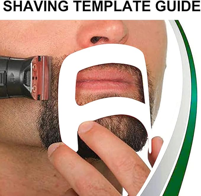 Beard Shaping Tool Kit Neckline Shaving Template Guide Set for Men Hair Styling White, Beard Trimmer Template Guide, STANDARD
