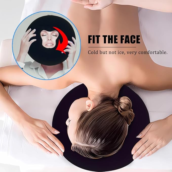 Silicone Face Massage Pillow,SPA Beauty Face Relax Headrest,Salon Skin Care Soft Overlay Travel Head Support,Black
