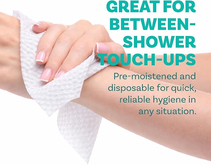 Adult Body Bathing & Incontinence Wipes, Extra Large 8” x 12” No Rinse Body Cleansing Cloths – Disposable Washcloths for Elderly Care, Bed Bathing & Daily Hygiene - 200 Count