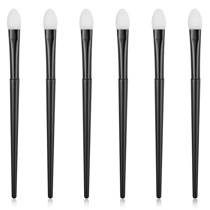6 Pcs Silicone Eyeshadow Brush, Makeup Applicator Lip Mask Makeup Brushes Silica gel Makeup Eyebrow Lipstick Brushes Lip Mask Makeup Brushes for Liquid Eye Shadow Applying Cream