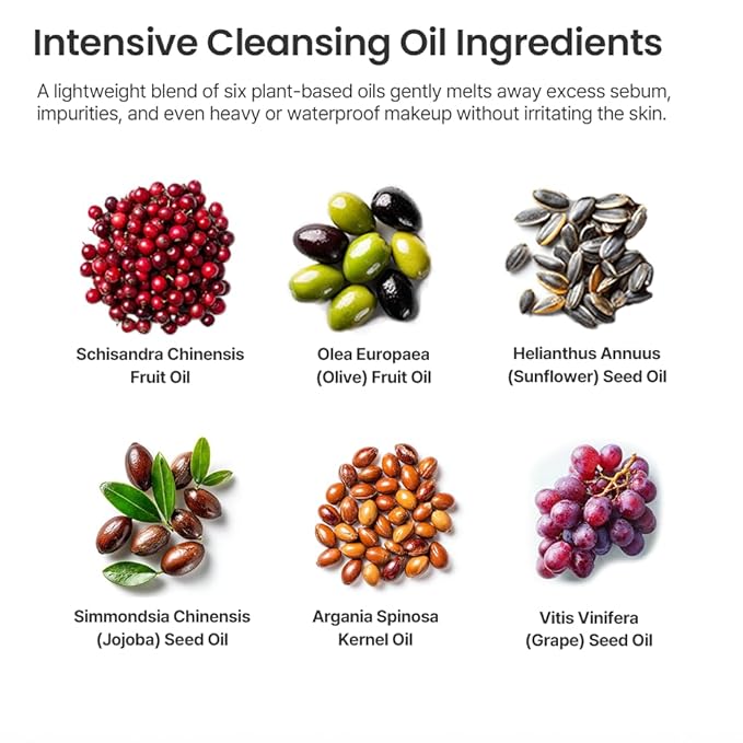 AVEA Intensive Cleansing Oil | Traditional Korean Schisandra Seed Oil | Six Plant-Based Oils | Powerful Cleansing for Waterproof Makeup | Rich, Hydrating Texture | 3.38 fl oz / 100ml