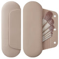 Silicone Makeup Brush Holder Travel Cosmetic Bag：Soft Portable Cosmetic Face Brushes Holder with Upgrade Anti-Fall Out Magnetic Closure, Large Travel Makeup Brush Case - Walnut