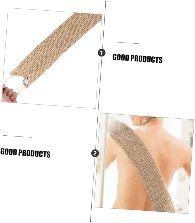 Happyyami 2pcs Back Scrubber Strap Ramie Jute Bath Exfoliator Wash Towel for Shower Gentle Skin-Friendly Design for Daily Use for Home Travel