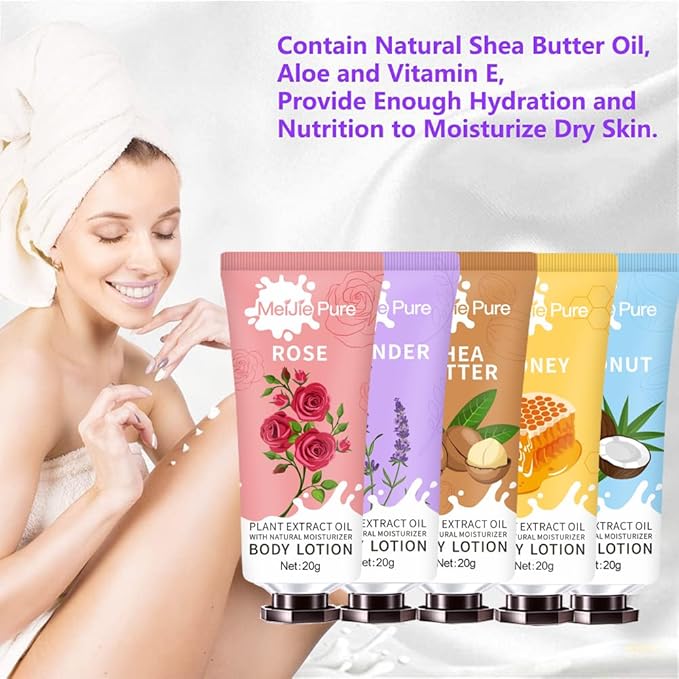 20 Pack Lotion for Women, Body Lotion for Dry Skin,Easter Basket Stuffers Girls,Gifts for Women,Teacher Gifts,Travel Size Lotion, Natural Fragrance Body Moisturizer With Shea Butter,Baby Shower Favors