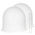2PCS Reusable Silicone Hair Highlighting Caps with Hooks – Pull Through Dye Caps with Holes for Frosting & Coloring, Hairdressing Salon Kit