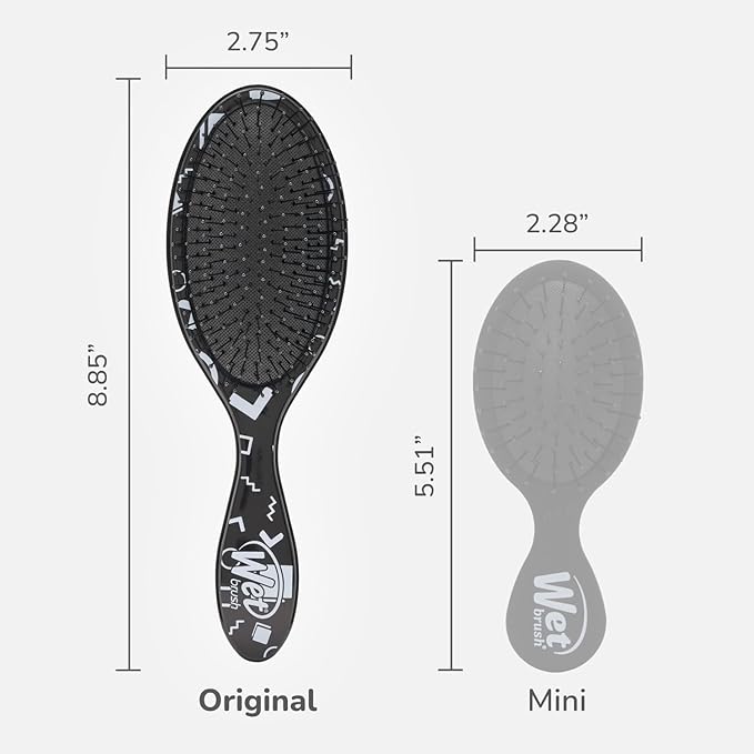 Wet Brush Original Detangler Hair Brush, Hipster Sketch, Ultra-Soft IntelliFlex Bristles, Detangling Bristles Glide Through Tangles (Wet & Dry Hair), Women & Men