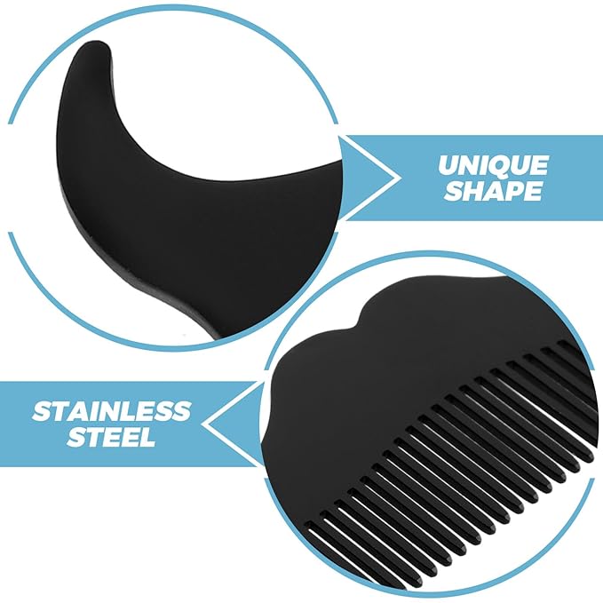 CLISPEED Men’s Beard Shaping Tool Stainless Steel Mustache Comb Set Beard Trimmer Guide Precise Facial Hair Grooming