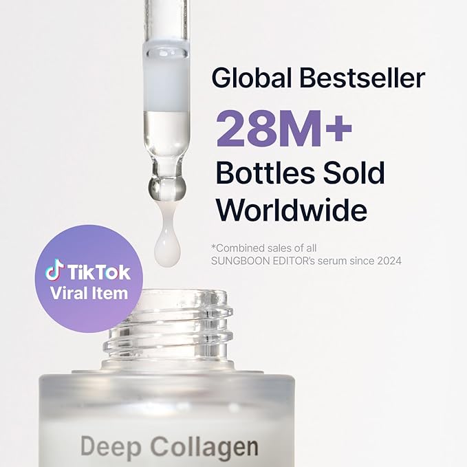 SUNGBOON EDITOR Deep Collagen Serum | Volufiline + Collagen + Niacinamide | Hydrating & Smoothing Care | Korean Skincare, 1.01 fl oz | Gifts for Women