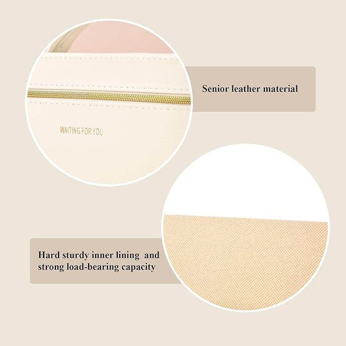 Luxury Hard white makeup box, Portable leather hard cosmetic case with mirror, Sturdy train case make up box for women adults. (Monolayer - white