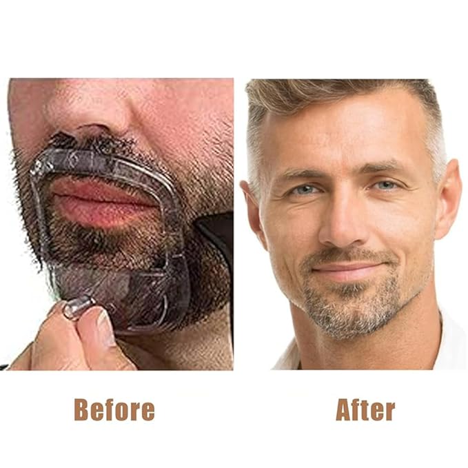 Beard Shaper Goatee Mustache Grooming Tool Face Hair Styling Template for Man - Transparent - 5 PCS/Set (Transparent)