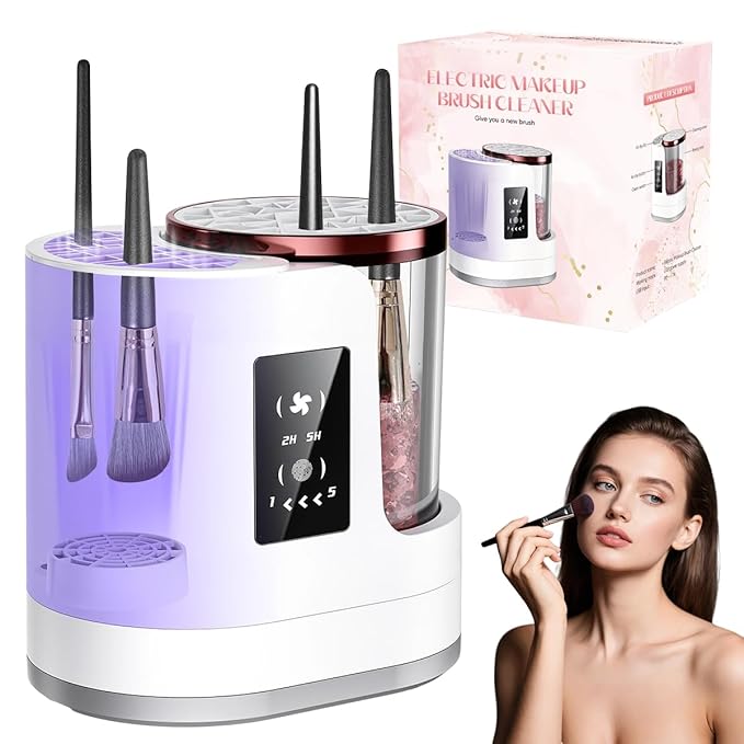 3 in 1 Electric Makeup Brush Cleaner & Dryer Machine Automatic Cosmetic Brush Washer for All Size Portable USB Deep Cleaning Beauty Tool Gift for Women