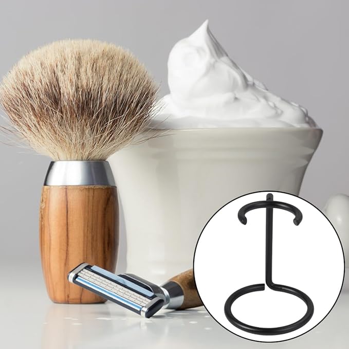 HEALLILY Portable Shaving Holder Razor and Soap Bowl Rack Dual Bracket Beauty Tool Organizer for Home Bathroom Vanity