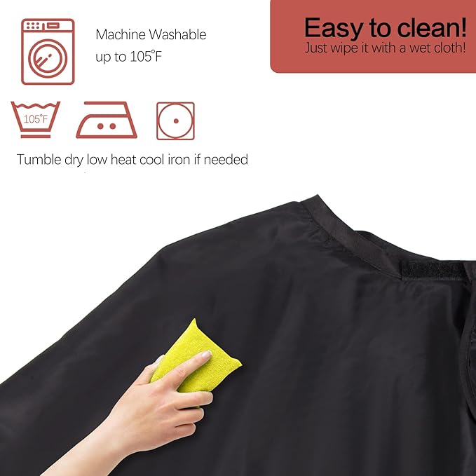 Short Barber Cape, Waterproof Nylon Salon Hair Cutting Cape, Makeup Artist Cape for Hair Dye, Comb-out, Styling, Shampoo