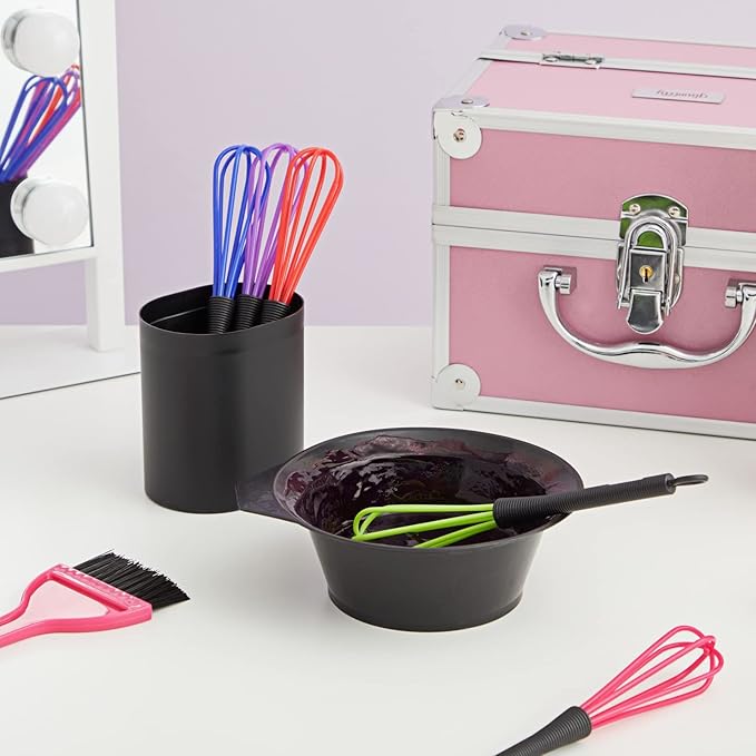 Glamlily Silicone Mini Hair Color Whisk Set - Precision Hair Dye Mixing Whisk - Multi-Use Salon & Kitchen Mixers - Vibrant Color Tools for Salon Organization - 6 Count, 7 x 1.2 in