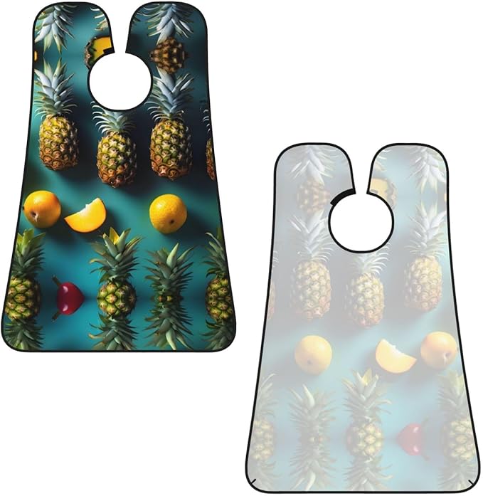 Tropical Fruit Pineapple Print Beard Bib Shaving Apron, Beard Hair Trimming Cape Gift For Dad