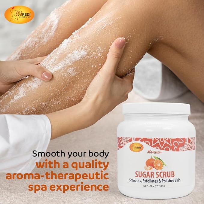 SPA REDI Exfoliating Body Scrub | Dual-Action Exfoliant & Moisturizer with Scrub & Lotion in One Scoop for Glowing, Deeply Moisturized, and Touchably Soft Skin 58 Oz