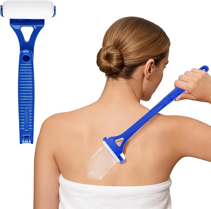 Back Lotion Applicator, 18.5 in Long Handle Body Lotion Applicator for Back with Detachable Sponge, Easy Reach Lotion Applicator for Elderly, Apply Self Tanner, Sunscreen