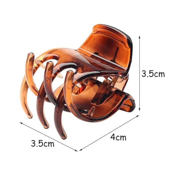 12 Pcs Medium Size Hair Claw Clips, 1.38×1.38×1.57inch No-Slip Grip Jaw Clips for Women and Girls Hair Accessories Barrettes Gifts (Black and Brown)
