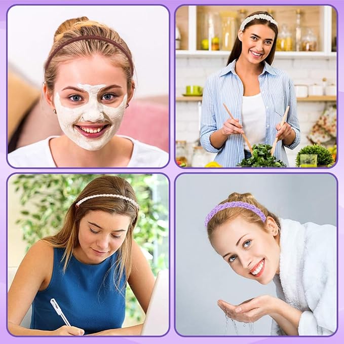 AHONEY 7 Pack Purple Headbands for Girls Women Headbands Non Slip Hairbands Lavender Hair Accessories Multi-style Rapunzel Headband Pack Diademas Para Mujer