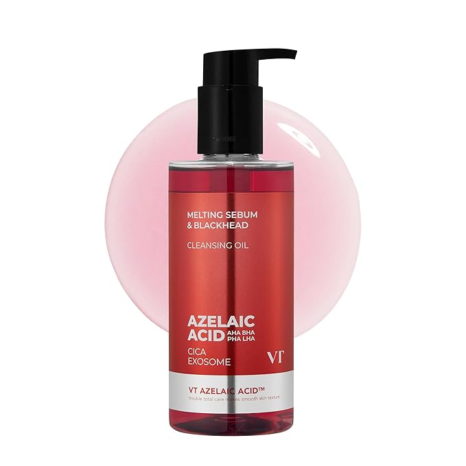VT COSMETICS Azelaic Acid Cleansing Oil for Acne-Prone & Sensitive Skin, Lightweight Watery Texture Makeup Remover, Pore Cleansing Oil, Removes SPF & Sebum, Blackhead Care (200 ml / 6.76 fl oz)