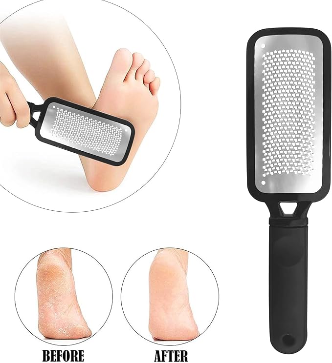 Professional Foot Files Callus Remover,Foot Scrubber for Dead Skin,Stainless Steel Foot Rasp-Black（1 Pack）