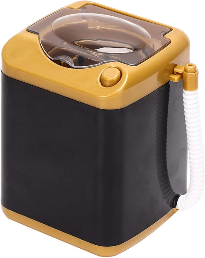 Electric Washing Machine, Washing Machine, Mini Electric Brush Washing Machine for Cleaning Cosmetic Tool Girls Ladies(gold)