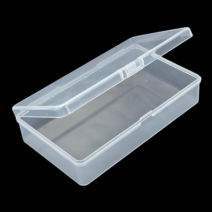 19 Pack Rectangular Clear Plastic Storage Containers Box with Hinged Lid for Beads and Other Small Craft Items (5.7 x 3.35 x 1.38 inch)