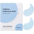 TEREZ & HONOR Caffeine Eye Patches - 24 Pairs Korean Hydrogel Under Eye Masks for Dark Circles, Puffiness, Bags - Undereye Brightening, Hydrating & Cooling, Travel & Gift Ready Skincare Eye Pads