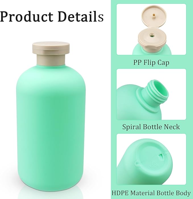 Shampoo and Conditioner Bottles 16.9oz 2 Pack Travel Bottles for Toiletries