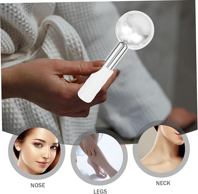 2pcs Ice Globes for Facials Stainless Steel Cooling Rollers for Facial Massage Ergonomic Handle Reduce Puffiness Enhance Circulation for and Gifting
