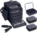 Nail Polish Organizer Storage Box, Holds 90 Bottles of Nail Polish, Portable Travel Case with 3 Separate Storage Bags, Can Be Used for Nail Art Supplies, Manicurists, etc Black