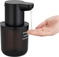 Automatic Soap Dispenser for Kitchen Sink - Wall-Mount & Countertop: 4-Level Adjustable, 13.5oz Clear Plastic IPX5 Rechargeable, Suitable for Kitchen Sink & Bathroom (Black)