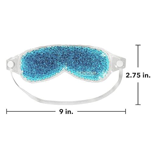 Eye Mask by TheraPearl, Ice Pack, Flexible Gel Beads for Hot Cold Therapy, for Puffy, Swollen Eyes & Relaxation, Non Toxic & Reusable