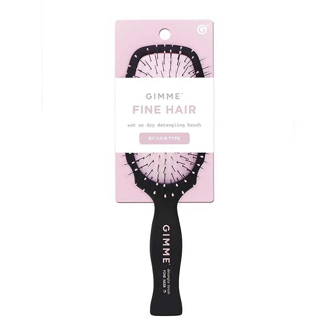 Gimme Beauty Detangling Brush - Curved Paddle Brush for Breakage-Free Detangling - Anti-Static & Frizz - Soft Glide with Ball-Tipped Bristles - Heat-Resistant Styling Tool - Medium Hair