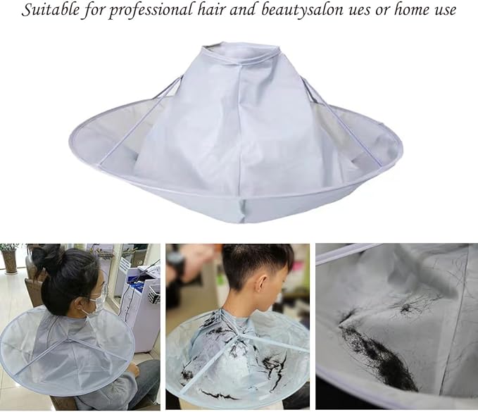 Hair Cutting Capes for Men/Kids, Umbrella Barber Cloak Cape for Home & Salon Use, Anti-static, Adjustable Neck Size