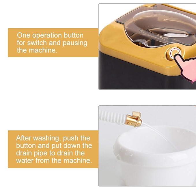 Washing Machine,Mini Electric Mini Washing Machine for Make up Brushes, Simulation Plastic Automatic Quick Drying Cleaning Machine for Women Girls for Sponge Powder Puff Toy