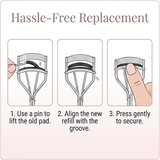 Compatible with Shiseido Eyelash Curler Refill Pads,Silicone Replacement Refills Only Fit for Shiseido Eye Lash Curler Refill Pads,24Pack.