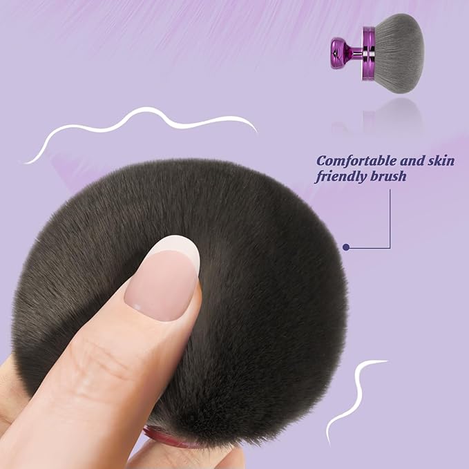 UNIMEIX Extra Large Body Makup Brush for Self Tanner with Drawstring Bag, 3.2 Inch Blend and Blur Body Sunscreen Applicator for Face, Legs, Body, Cream and Foundation (Purple)