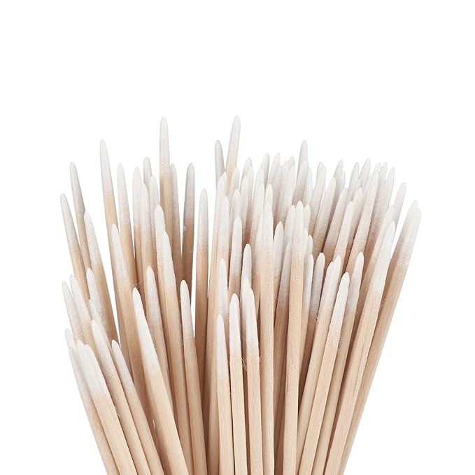 G2PLUS 500PCS Cotton Swabs, Wood Disposable Micro Applicators Brush for Makeup and Personal Care Cosmetic Brush, Micro Swabs for Eyelash Extensions, Nails, Eyeliner (Head Diameter: 1cm)