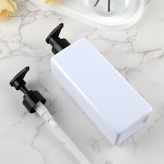 Shampoo and Shower Soap Dispenser - Shower Soap Dispenser -16.9 Fluid Ounce Set, 3 Plastic Bottles - Black Pump - Conditioner Dispenser, Suitable for Bathroom and Kitchen Soap Dispensers