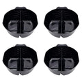 Colortrak Stackable Double Color Bowl (4 Pack), With Divider Perfect for Double Process Color, Measurement Markings Inside Bowl, Stackable for Storage, Black,