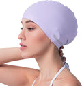 COPOZZ Women‘s Swim Cap for All Hair - Large, Comfortable Silicone Swimming Cap, Waterproof Design for Long, Short, Thick & Curly Hair | Secure & Comfortable Fit